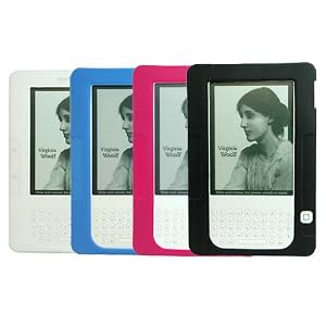 High Quality Silicone Skin Case Set: Blue Pink Black White for Amazon Kindle 2