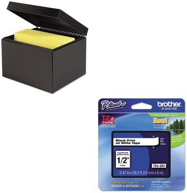 KITBRTTZE231MMF263869BLA - Value Kit - MMF Index Card File Holds 600 6 x 9 cards (MMF263869BLA) and Brother TZe Standard Adhesive Laminated Labeling Tape (BRTTZE231)