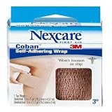 Self-Adherent Coban Wrap, 3X5 Yards Stretched, Tan