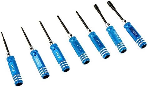 7 Pcs Hex Socket Nut Key Screw Driver Set Rc Helicopter/car Tools Spanner Blue