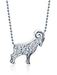 Alex Woo "Little Signs" Diamond and 14k White Gold Zodiac Pendant