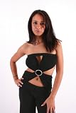 Trendy Tube Top with Rhinestone Buckle Evening or Club Wear