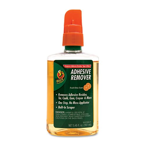 Carpet Cleaning supplies – Duck Products – Duck – Adhesive Remover, 5.45 oz. Spray Bottle – Sold As 1 Each – Save time and aggravation by having the right product at hand. – Liquid solution works on duct tape, masking tape, carpet tape, weatherstripping, mounting tape, labels, stickers, gum, tar, caulk and more. – Safe for use on all surfaces. – Sponge applicator for easy and precise application. – Includes built-in scraping tool.