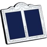British Antique Frame- Two Photo- Blue Velvet Back In Sterling Silver By Carrs Of Sheffield