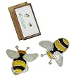 Sterling Silver Cloisonne Enamel Bumbleebee Stud Earrings in Bamboo Gift Box