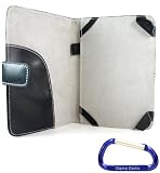 Black Leather Cover Case for Sony Reader eBook Touch Edition PRS-600 with Free Carabiner Key Chain