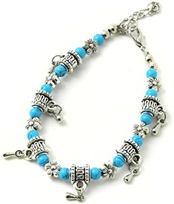 You Accessorize Small Round Turquoise Blue Beads Adjustable Stretch Bracelet