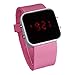 YKS Pink Luxury Sport Style LED Digital Watch Mirror Surface Silicone for Lady Men
