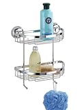 Kitchen & Housewares : Wenko Magic-Loc Wall Shelf Bessano 2 tier, stainless steel