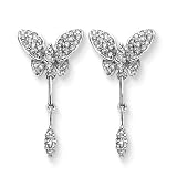 14K White Gold 1/2 ct. Diamond Butterfly Dangle Earrings