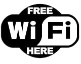BW Free WiFi Here - Business Store Window Decal - Sticker BW Free WiFi Here - Business Store Window Decal - Sticker