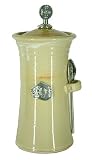 Crosby and Taylor Coffee Canister, Stoneware and Pewter, Made in USA, Tin Woodsman, Fish Design (Butter Pecan)
