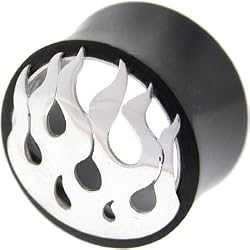 7/8 Organic Black Horn Flame Plug