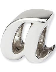 Reflection Beads Silver Letter A Script Alphabet Bead