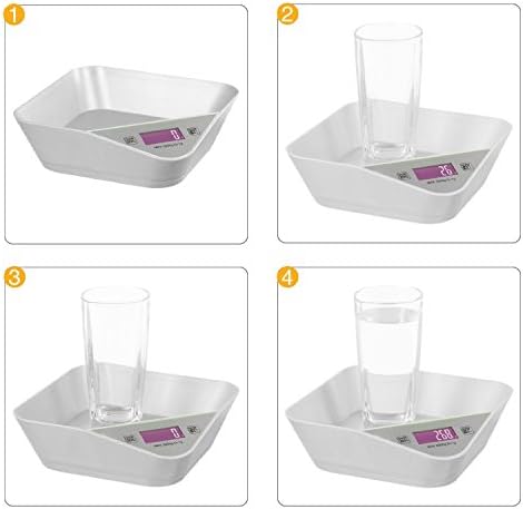 Kitchen Smart Digital Scale with Bowl for Foot Fruit Vegetables - Oz/Ml/lb'oz/g (White)