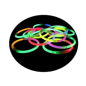 100 x 8" Glow Sticks Bracelets in Mixed Colours with Connectors & Free Glow Ball Connector.