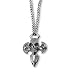 Men's Stainless Steel Cross with Skull Necklace