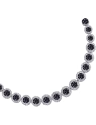 14K White Gold 5.0CT Black Diamond Flower necklace