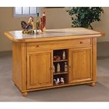 Sunset Trading Julian Kitchen Island with Sliding Ceramic Tile Top
