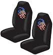 USA Flag w/ American Bald Eagle Gem Crystals Studded Rhinestone Car Truck SUV Bucket Seat Covers - Pair
