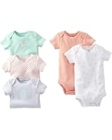 Carters Girls 5-Pack Short-Sleeve Safari Bodysuit - Ivory