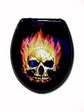 WC-Sitz Toilettendeckel Klodeckel * TOTENKOPF IN FLAMMEN *