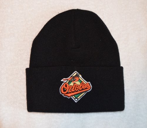 Baltimore Orioles Vintage Black Beanie Hat - Cuffed Mlb Knit Cap