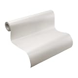 Rasch Tapete 758139 Vliestapeten - Uni, wei&szlig; silber