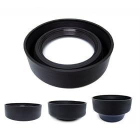Zeikos ZE-LH58 58mm Soft Rubber Lens Hood (Black) For Canon Rebel T1i (EOS 500D), T2i (EOS 550D) - Compatible with Canon 18-55mm, 55-250mm, & 75-300mm III Lenses