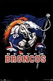 Denver Broncos (Flex Mascot, Logo) Sports Poster Print - 24 X 36