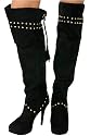 J95 Womens Over The Knee Pirate Black Boots Sizes 3-8
