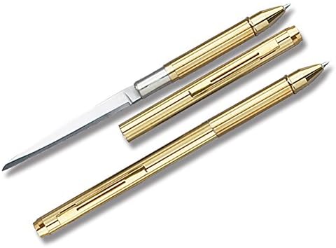 Gold Pen Knife Stainless Steel Hidden Blade Ball Point Letter Opener Mini