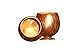 Set of Two (2) 100% Real, Natural, Polished Coconut Shell Drinking Cups made of Coconut Cups on Wooden Bases