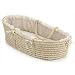 Badger Basket Company Natural Baby Moses Basket - Ecru/Beige Gingham Bedding