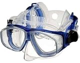 IST Pro Ear 4-Window Scuba Dive Mask Black Silicone Four Window