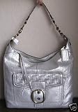 AUTHENTIC COACH Bleecker Metallic Woven Pocket Hobo Handbag #12418