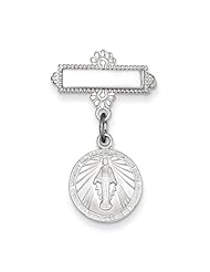 Sterling Silver Miraculous Medal Pin, Best Quality Free Gift Box Satisfaction Guaranteed