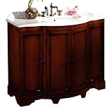 OVE Decors Dover-VB Vanity with White Marble Countertop and Ceramic Basin, 42-Inch wide, Chestnut