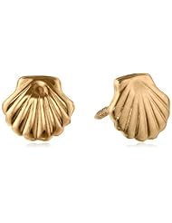 Kate & Lucy Girls 14k Yellow Gold Shell Screwback Stud Earrings