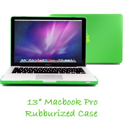 GMYLE Green Frosted Matte Rubber Coated See Thru Hard Shell Clip Snap On Case Skin Cover for Apple 13.3" inches Macbook Pro Aluminum Unibody - With TPU Transparent Protective Keyboard Cover - 2 in 1 -