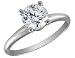 Engagement Ring: 1 Carat (ctw) in 14K White Gold Diamond Solitaire Ring (CERTIFIED)