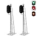 JTD433GYR 2PCS Model Railroad Train Signals 2-Lights Block Signal 1:43 O Scale 12V Green-Yellow-Red Traffic lights for Train Layout New