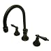 Kingston Brass KS2985AL Governor Widespread Lavatory Faucet with Brass Pop-Up and Metal Lever Handle, Oil Rubbed Bronze (Not CA/VT Compliant)