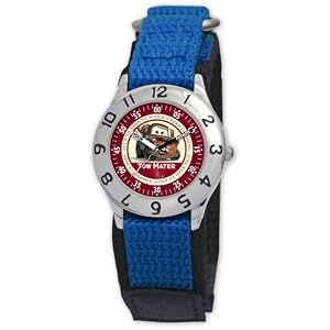 Disney Kids' D017S501 Cars Time Teacher Blue Velcro Watch