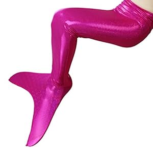 Dressyday Girls Mermaid Tail Costume for Swimming Swimmable not Includes Monofin, Rose Red, 6