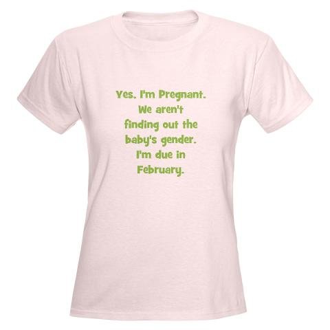 41uVw KvdGL Pregnant Suprise February Womens Pink TShirt Funny Womens Light TShirt by CafePress = Nerdy TShirt