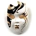Theatrical Mask Enamel Brooch (Black&White)