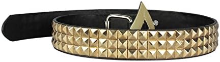 Harley Quinn Cosplay Accessory Leather Gold Pyramid Studs Costume Belt