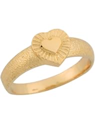 14k Yellow Gold Heart Shaped Beautiful Petite Cute Baby Girl Ring