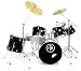 HB Predator 7 Piece Drum Set Deep Ocean Black Complete Pro Drums with Cymbals & Throne